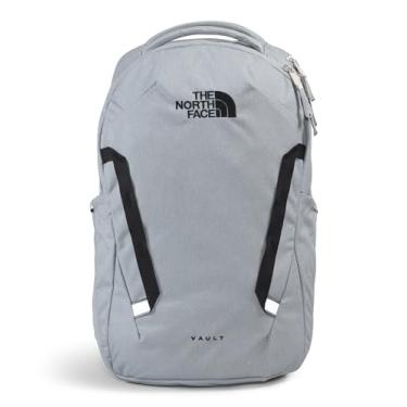 Imagem de THE NORTH FACE Mochila para laptop Vault Everyday – livre de PFAS, Cinza médio mesclado escuro/preto TNF, One Size, Mochila para laptop Vault Everyday | Bolsa de viagem com acabamento repelente à água