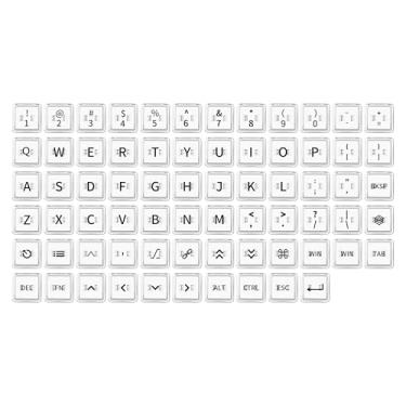 Imagem de Low Profile Crystal Character Keycaps,PC Shine Through Keycaps,70 Keys Alpha Set,Universal Compatiability for 100%, 75%, 65%, 60% Kailh Choco Switch Keyboard