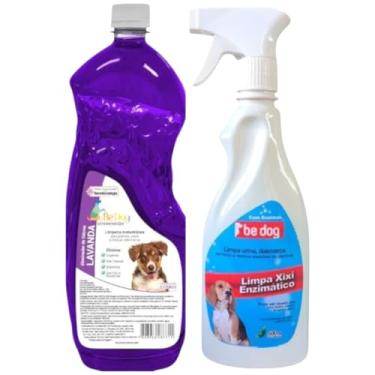 Imagem de Kit 1 Limpa Xixi Enzimático Cachorro 500ml + 1 Desinfetante Neutralizador de Odores 2L - Lavanda - Be Dog