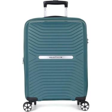 Imagem de Mala de Viagem Polipropileno, Zíper Antifurto, Expansível, Rodas Duplas - Polo King (Petroleo, Bordo + Grande)