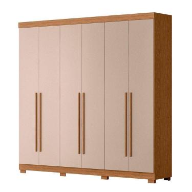 Imagem de Guarda Roupa Belém 6 Portas Albatroz Jatobá/fendi Metallic