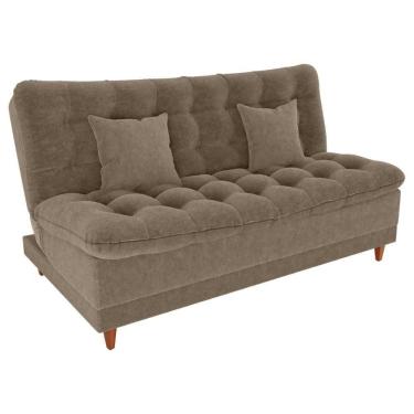 Imagem de Sofa Cama 2 Lugares 185 Cm Duda Tecido Boucle F498 Milani Store Marrom