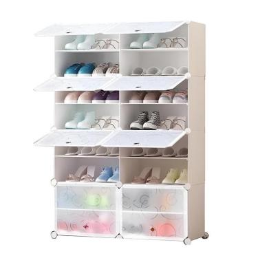 Imagem de Sapateira Modular Gigante 32 Pares Armario Organizador Estante De Sapatos Roupas Brinquedos Dupla Branca