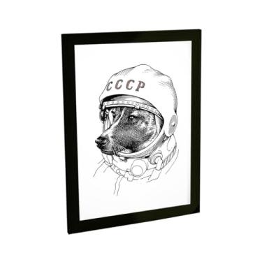 Imagem de Quadro Decorativo A2 Cachorro No Espaço Cadela Laika Sputnik Decoração Poster