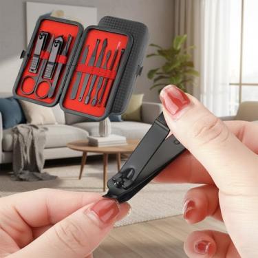 Imagem de Conjunto de manicure - kit de cortadores de unhas com caixa de transporte, ferramentas profissionais de cuidados com as unhas e kits de pedicure, várias peças para viagens de escritório em casa