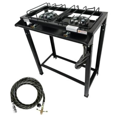Imagem de Fogão Industrial de Alta Pressão, 2 Bocas com Queimadores Potentes, Pés de Borracha, Mangueira e Registro Cheff Jr/Snr (Senior)
