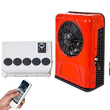 Imagem de Universal DC 24V Electric RV Caminhão Ar Condicionado Camper A/C Unidade 10000 BTU Refrigeração Rápida para Motorhome Ônibus Trator Automotivo Ar Condicionado (24V Vermelho)