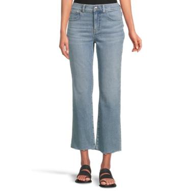 Imagem de Madewell Calça jeans feminina cintura média com bainha limpa Altoona Wash, Altoona Wash, 27W x 28L