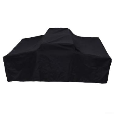 Imagem de Capa impermeável para trailer de barraca de teto 210D tecido Oxford com cordão ajustável, adequado para proteção de viagem de acampamento de 140 x 120 x 39 cm, preta