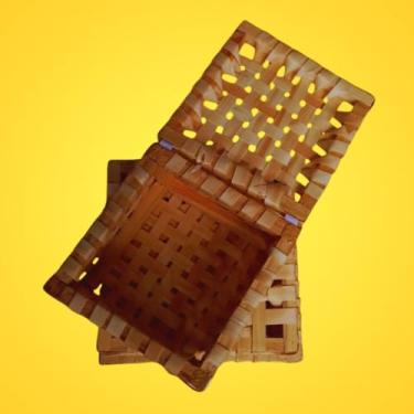 Imagem de Baú de Palha Organizador Cesto de Festa Produto | Multiuso Decorativo | 5 PONTOS@ (QUADRADO, Nº 3)