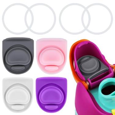 Imagem de BMSQOFD 4 conjuntos de rolha e anel de substituição compatíveis com Owala FreeSip 680.4 g 947.2 g, tampa de vedação superior de garrafa de água para Owala 16/19/24/32/1,134 g, tampa de vedação de boca