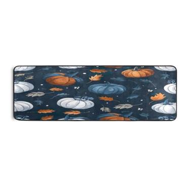 Imagem de Qilmy Tapete de corrida de abóbora colorido de Ação de Graças, 183 x 61 cm, antiderrapante, antifadiga, confortável, tapetes longos, para quarto, sala de estar, banheiro, corredores, entrywa479