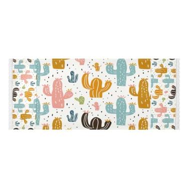 Imagem de Wassud Capas coloridas de lavadora e secadora de cacto, protetor de lavadora com sacos de armazenamento, capa de geladeira à prova de poeira com bolsos para lavanderia doméstica, cozinha, 120 x 55 cm