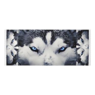 Imagem de Wassud Capas de lavadora e secadora Wolf Eyes, protetor de lavadora com sacos de armazenamento, capa de geladeira à prova de poeira com bolsos para lavanderia doméstica, cozinha, 120 x 55 cm