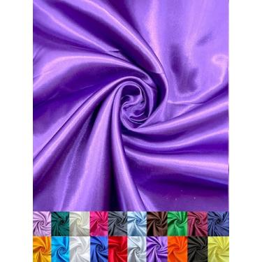 Imagem de EOVEA - Tecido de cetim brilhante da The Yard – Material de poliéster liso para costura, estofamento, forro, decoração, fantasias e artesanato DIY – 152 cm de largura, tecido leve e drapeado macio