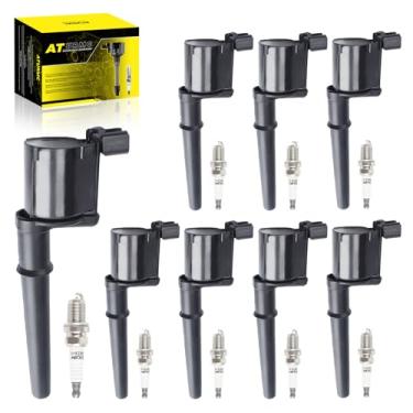 Imagem de Conjunto de 8 bobinas de ignição UF191 e vela de ignição de irídio compatível com Lincoln Aviator Avanti Mercury Marauder Panoz Esperante GT Mustang V8 4.6L 5.4L 5.8L substitui # UF-191 C1128 50045