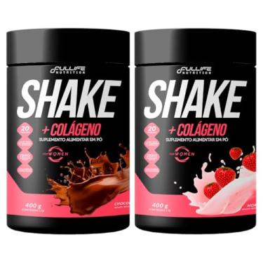 Imagem de Kit 2x Shake Zero Açucar Substituto de Refeição + Colágeno 400g (Chocolate e Morango)