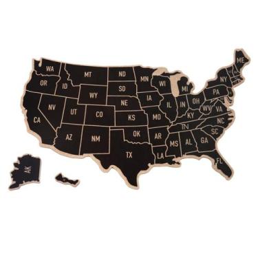 Imagem de Bulletin Board Aitakatta USA Mapa de parede de 60 x 40 cm de feltro co