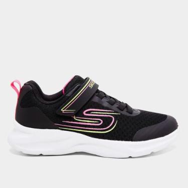 Imagem de Tênis Infantil Skechers Menina, Preto, Rosa, 27