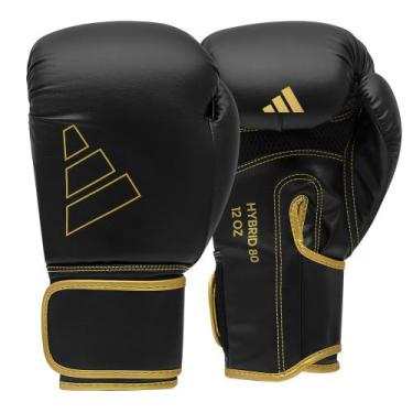 Imagem de Luva de Boxe em PU adidas Hybrid 80, Preto, Dourado, 14oz