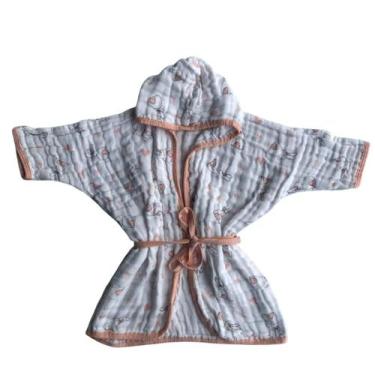 Imagem de Roupão de Banho para Bebê com Capuz Algodão Soft para Praia e Piscina 