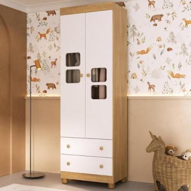 Imagem de Guarda-roupa Infantil 62cm 2 Portas Com Vidro E 2 Gavetas Sol Multimóv