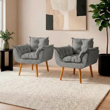 Imagem de Kit 2 Poltronas Decorativa Confortável Para Sala Recepção Manicure Sal