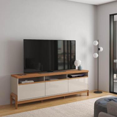 Imagem de Rack Elegance 1.9 Para Tv Até 75 Polegadas 1 Porta 2 Gavetas Off White/jequitibá - Lukaliam
