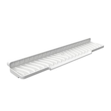 Imagem de ＫＬＫＣＭＳ Protetor contra respingos para pia de cozinha, porta-esponja, saboneteira, tapete de silicone flexível multifuncional para secagem de louça e, Branco
