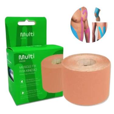 Imagem de Bandagem elastica fita adesiva 5mx5cm bege - multilaser