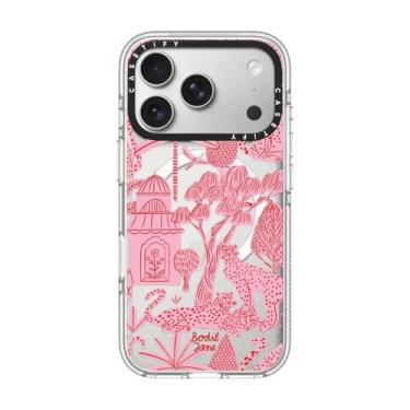 Imagem de CASETiFY Capa transparente para iPhone 17 Pro [não amarela/Magsafe/2 m. Proteção contra quedas de grau militar 3X] - Cheetah Paradise Pink - Transparente
