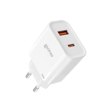 Imagem de Geonav Super Power Duo Carregador Rápido GaN 30W 2 Portas USB Branco, CH30PDQCWT