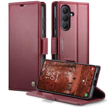 Imagem de owlhold Capa carteira para Samsung Galaxy S26 Plus, capa magnética flip, bloqueio de RFID, 3 porta-cartões, suporte, couro PU moderno, capa de telefone TPU à prova de choque para Samsung Galaxy S26