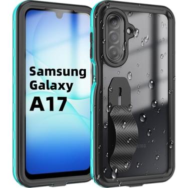 Imagem de Phciasie Capa para celular Galaxy A17 5G, à prova d'água com protetor de tela integrado e suporte de anel de celular, capa de proteção resistente à prova de choque para A17 5G (azul)