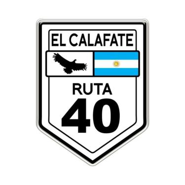 Imagem de Adesivo Resinado El Calafate Ruta 40 Vinil 6,2x8cm Cor Preto