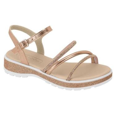 Imagem de Sandalia Infantil Menina Molekinha Festa Original 2361205, Ouro rosado