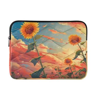 Imagem de Capa de laptop leve e fina girassol Field, bolsa de transporte durável para tablet de viagem de trabalho, bolsas para laptop para homens, 13 a 14 polegadas