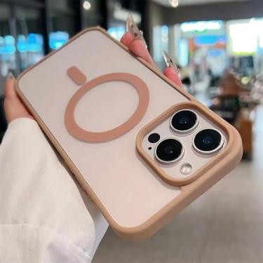 Imagem de Capa magnética transparente preta para iPhone 16 15 14 Plus 13 12 11 Pro Max com carregamento sem fio e proteção rígida de acrílico