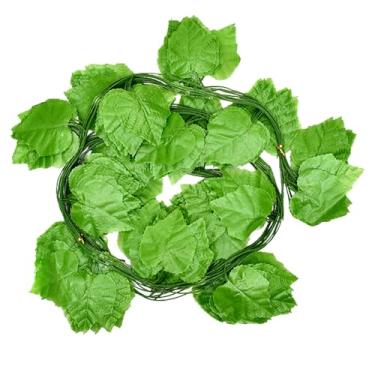 Imagem de 12 peças de plantas falsas artificiais, vinhas de uva, decoração de folhas de uva artificiais para casa, casa de fazenda, dormitório, parede, casamento, festa de Natal, fotografia de palco, decoração