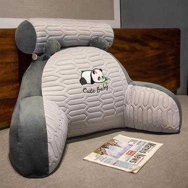 Imagem de CYTJHMD Encosto de leitura com almofada de pescoço, almofada de apoio de pulso lombar para braços, travesseiro removível lavável para descanso de cama, travesseiro macio para leitura, trabalho, panda