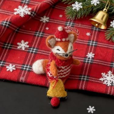 Imagem de Enfeites de Natal de Feltro de Raposa Decoração de Natal de Lã Raposa Decoração de Feltro Animal Artesanato Floresta Linda Árvore de Natal Decoração para Artigos de Festa em Casa