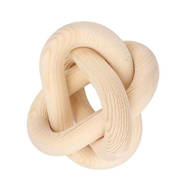 Imagem de GLOGLOW Corrente de Madeira Decorativa de Arte de Parede, Elo de Pinho Rústico para Sala de Estar e Cafeteria, 5,7 X 5,7 Polegadas, Design Simples e Elegante Decoração Diária (Cor Madeira Natural)