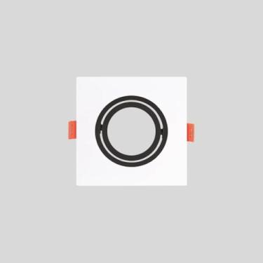 Imagem de Spot de Embutir Quadrado Preto e Branco MR11 Mini Dicroica GU10 Direcionável Plano 7,5cm