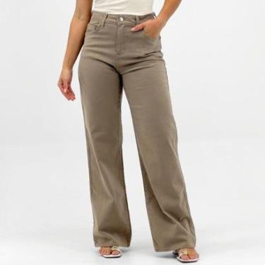 Imagem de Calça People's Wide Leg em Sarja Feminina-Feminino