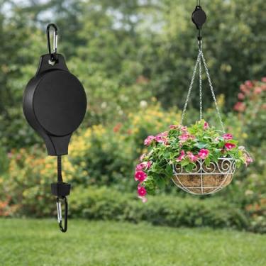 Imagem de Ganchos ajustáveis para pendurar na parede e no teto para pendurar cestas de jardim em casa, lanternas, sinos de vento, plantadores, cabides pretos 1