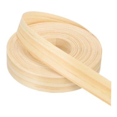 Imagem de PATIKIL Faixa de borda de pinheiro, fita de folheado de madeira de 2,5 cm x 15,2 m pré-colada, borda de borda de compensado flexível com adesivo hot melt para restauração de móveis