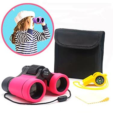 Imagem de Binóculos infantis, melhores presentes para meninos e meninas, de 3 a 12 anos, óptica de alta resolução, à prova de choque, mini brinquedos binocuolares compactos dobráveis para observação de pássaros