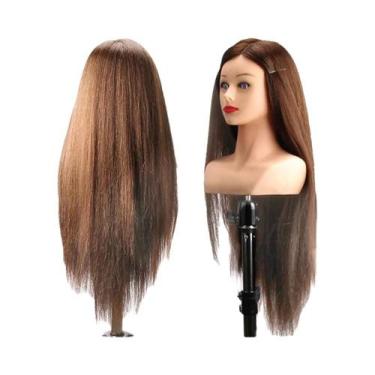 Imagem de Cabeça De Manequim Profissional De Cosmetologia De 28 Polegadas, Cor C