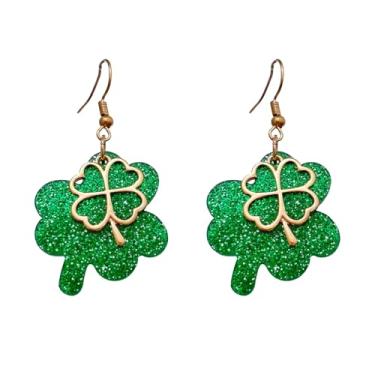Imagem de Brincos de Dia de São Patrício para mulheres, trevo verde, pingente, cerveja, pingente, borla, brincos, presentes, Medium, Liga de aço, Sem pedra preciosa