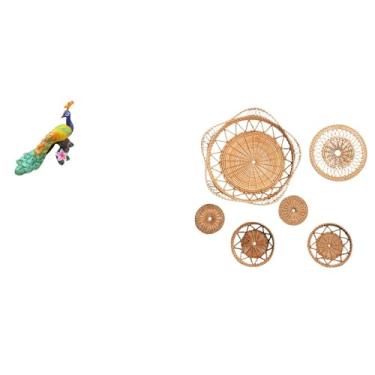 Imagem de Whtkoph Escultura em Rattan Trançado, Peça única para Pendurar Na Parede, Ornamento Decorativo para Jardim, Artesanato para Casa, Sala de Chá, Etc.